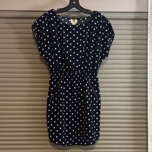 One Clothing Navy and White Polka Dot Mini Dress